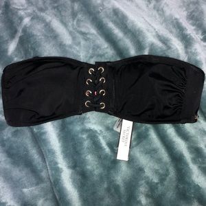 PINK Black Bandeau Swim Bikini Top